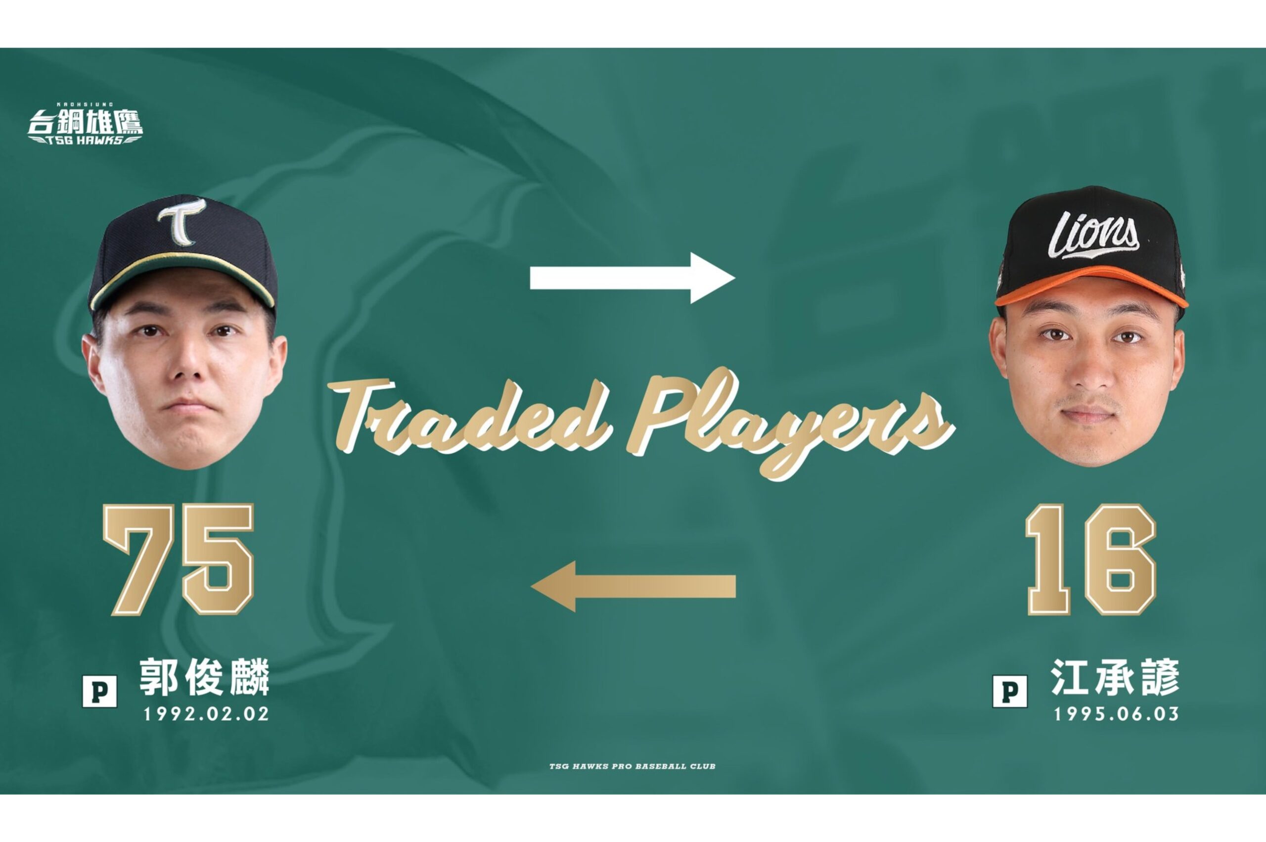 Read more about the article 台鋼雄鷹球團與統一7-ELEVEN獅球團達成交易協議